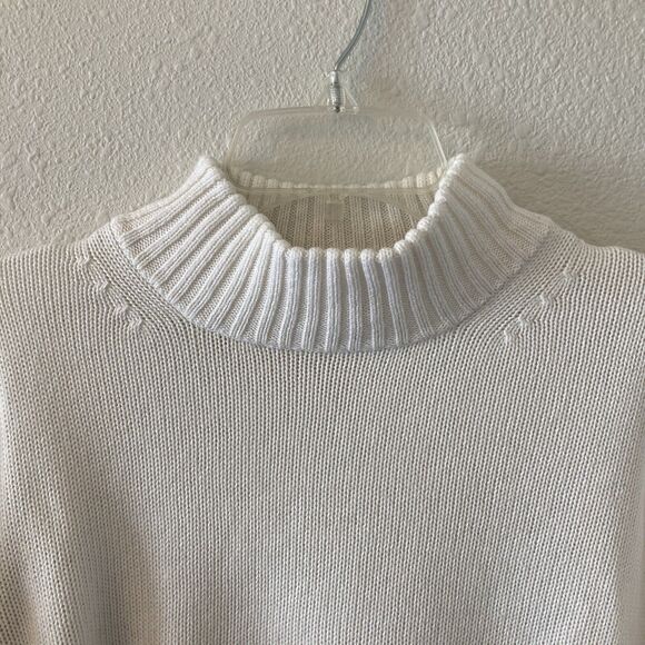 J. Crew Sweater Women's Sm Cotton Cashmere Blend Pocket Mockneck White Preppy - Picture 2 of 14